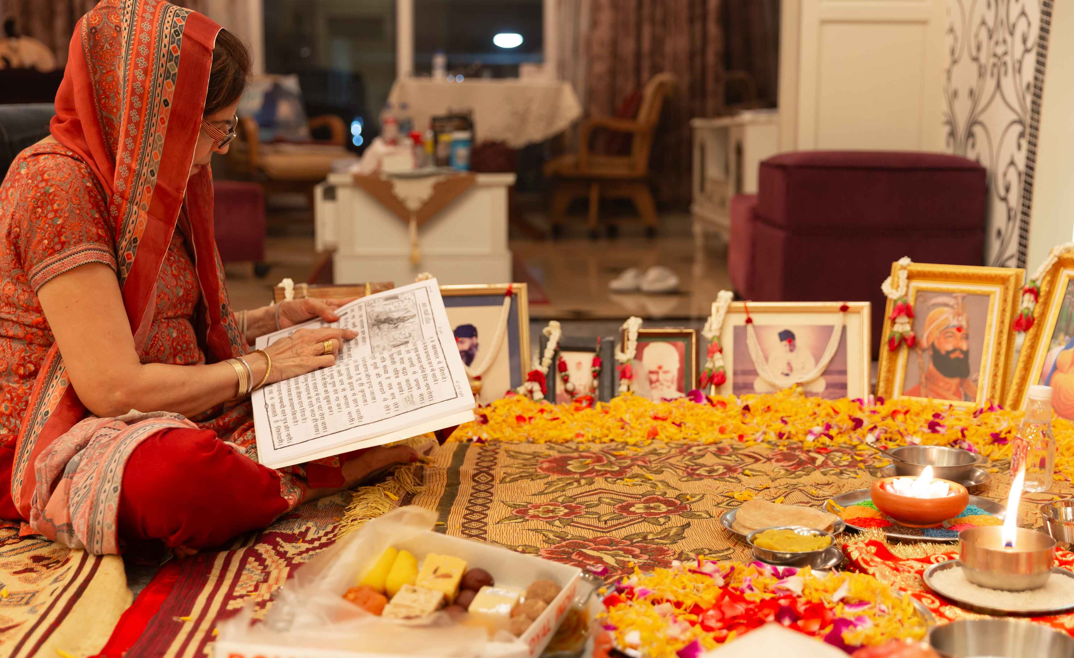 Path ceremony of Guru Gobind Singh Ji during pooja photoshoot